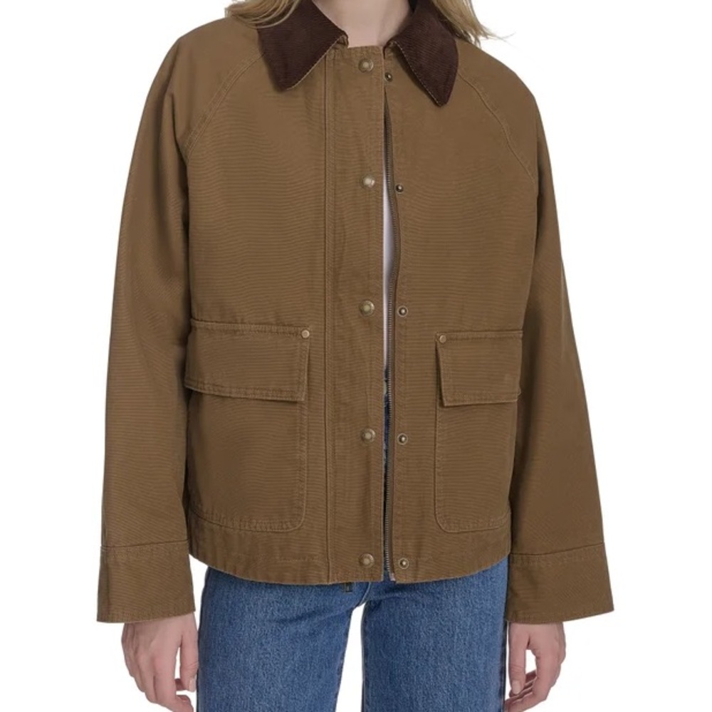 Levi's Women Tan Canvas Corduroy Collar Jacket, XL, Large & Small Available- NWT